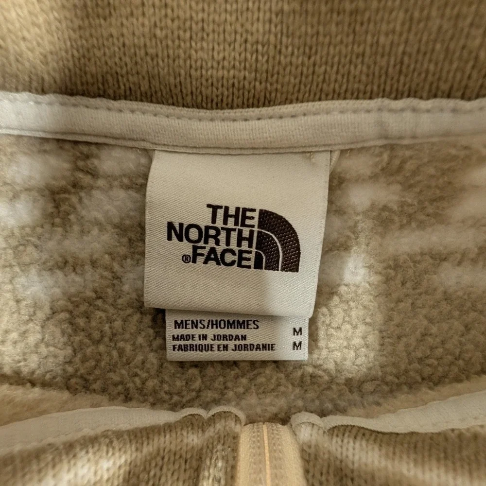 The North Face Quarter Zip Fleece Pullover Mens Medium Tan Leo Gordon Lyon
